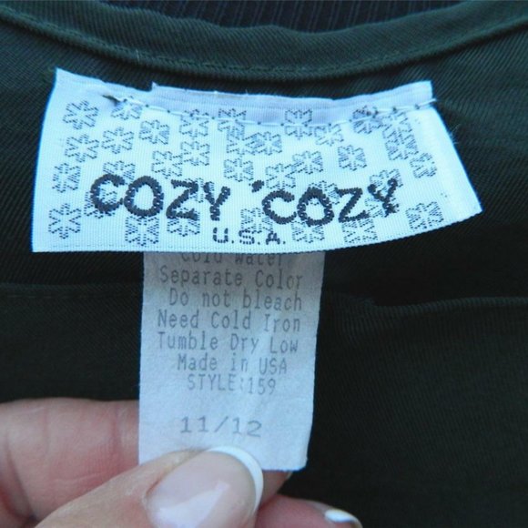 Maxi Forest Green Jumper Dress w/Cool Hand Motif Strap Clips By Cozy Cozy SZ 12 - Picture 9 of 9